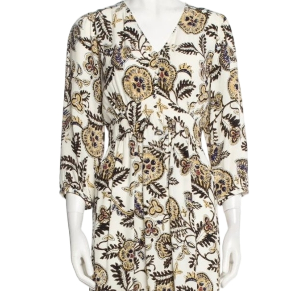 ba&sh Volver Floral Paisley Dress Ecru Size Small - Picture 5 of 11